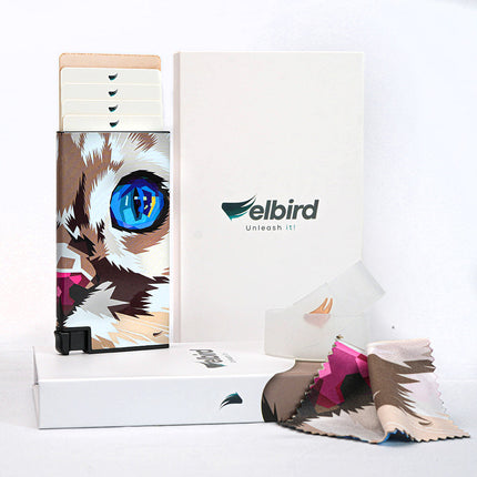 Stylish Ultra Slim Wallet RFID Blocking Premium Aluminum Card Holder W/Trigger to Slide Up Cards - Complete Packaging W/