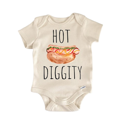 Hot Dog Diggity Foodie - Baby Boy Girl Clothes Infant Bodysuit Funny Cute Newborn