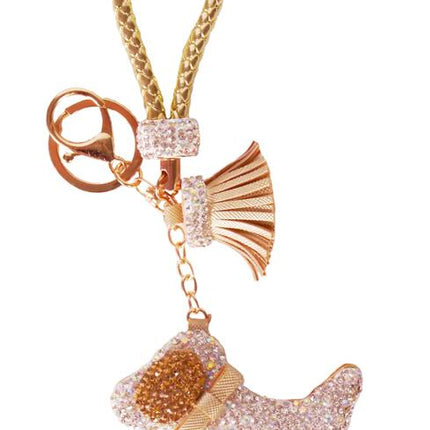 Diamond Charm Dog - Gold/Brown