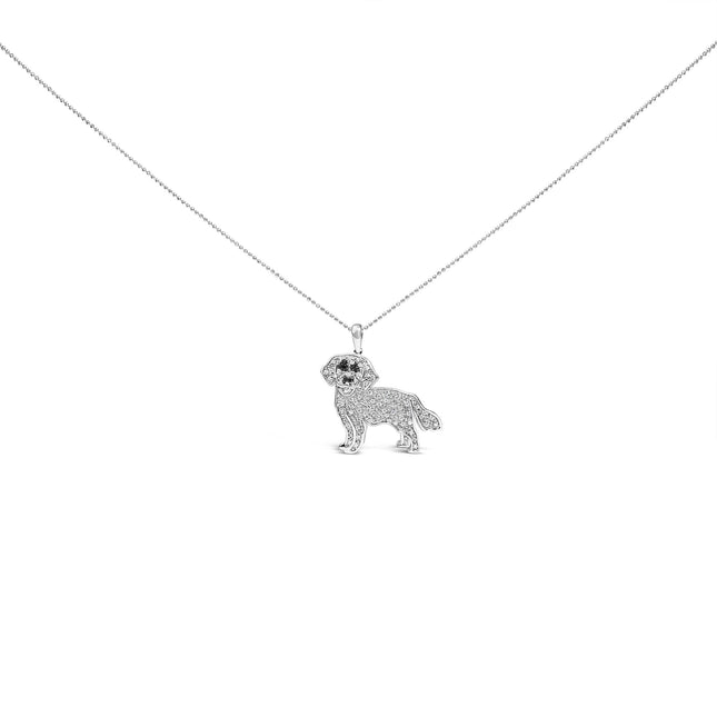 .925 Sterling Silver 1/3 Cttw Diamond  Labrador Retrie (I-J Color, I2-I3 Clarity