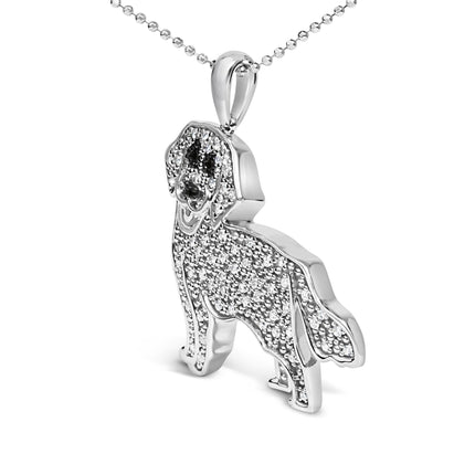 .925 Sterling Silver 1/3 Cttw Diamond  Labrador Retrie (I-J Color, I2-I3 Clarity