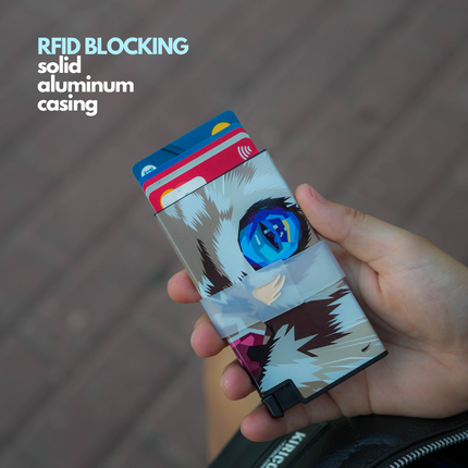 Stylish Ultra Slim Wallet RFID Blocking Premium Aluminum Card Holder W/Trigger to Slide Up Cards - Complete Packaging W/