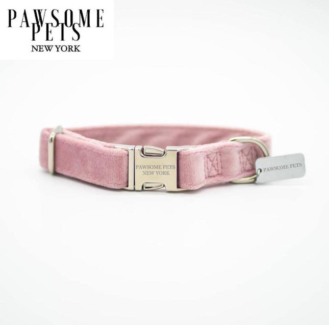 Small - Size Dog & Cat Collar - Pink Velvet