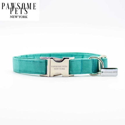 Small - Size Dog & Cat Collar - Mint Green Velvet