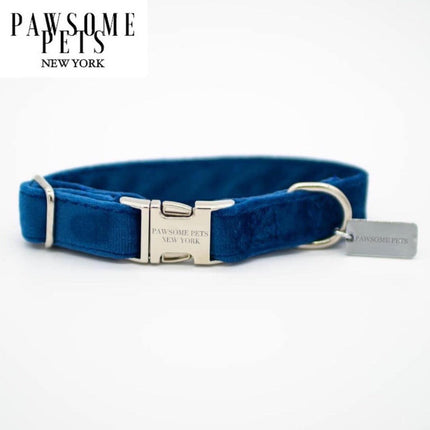 Small Size Dog & Cat Collar - Dark Blue Velvet