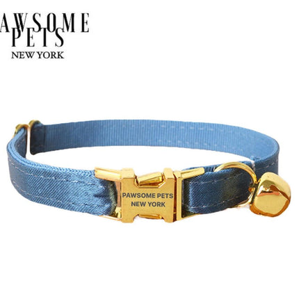 Small Size Dog & Cat Collar - Silver Blue