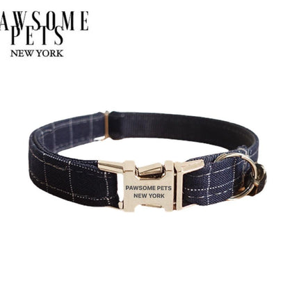 Small Size Dog & Cat Collar - Purplish Blue Stripe