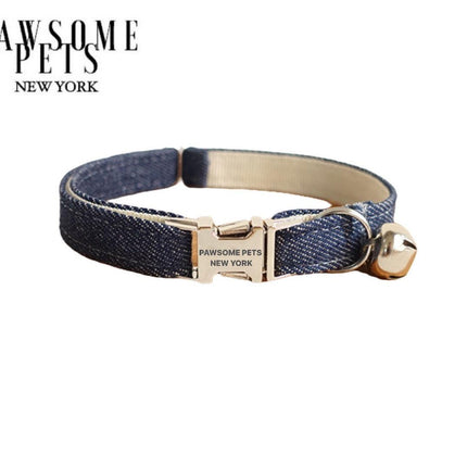 Small Size Dog & Cat Collar - Dark Blue Jeans