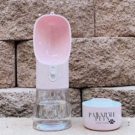 2 in 1 Portable Pet Feeder - Pink