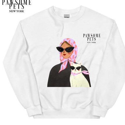 Sweatshirt - Fashion With Cat - Pink