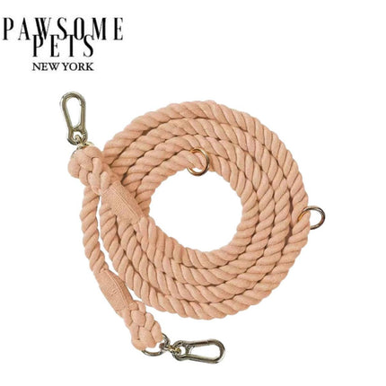 Hands Free Dog Rope Leash - Cotton Coral