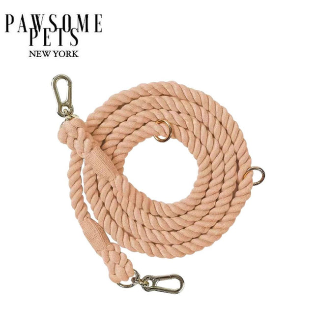 Hands Free Dog Rope Leash - Cotton Coral