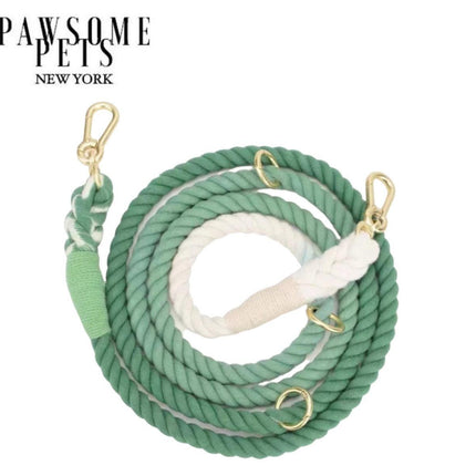 Hands Free Dog Rope Leash - Ombre Green