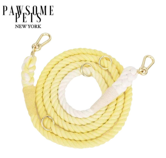 Hands Free Dog Rope Leash - Lemon Squeeze