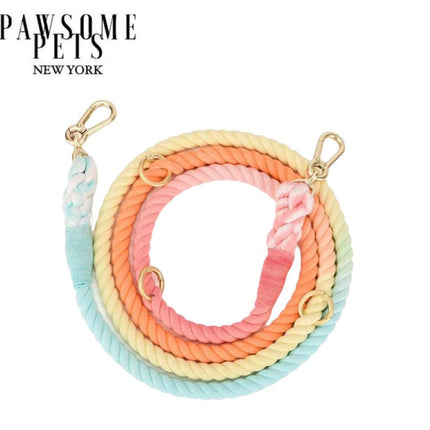 Hands Free Dog Rope Leash - Classic Rainbow