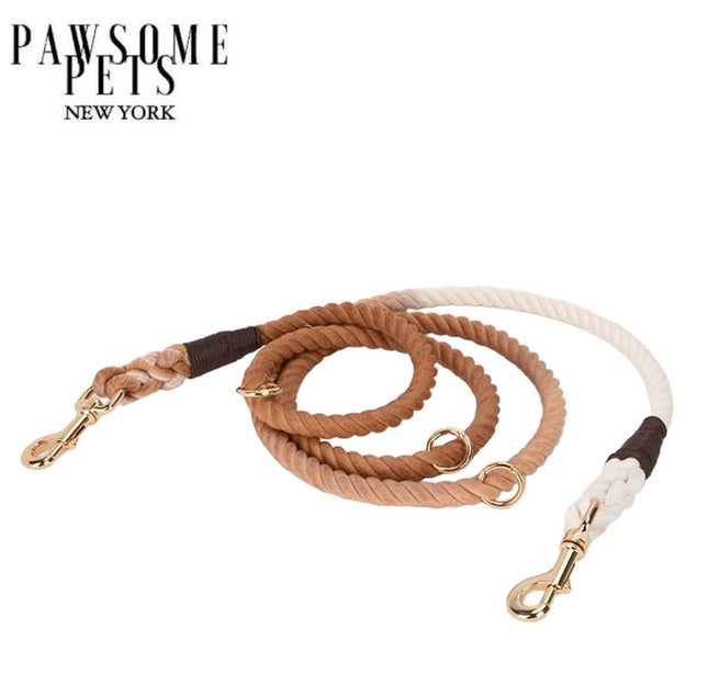 Hands Free Dog Rope Leash - Ombre Brown