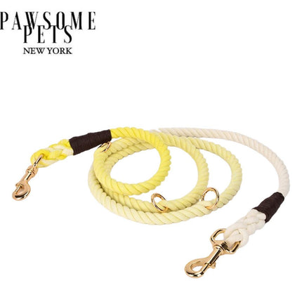 Hands Free Dog Rope Leash - Ombre Light Yellow