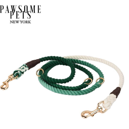Hands Free Dog Rope Leash - Ombre Dark Green