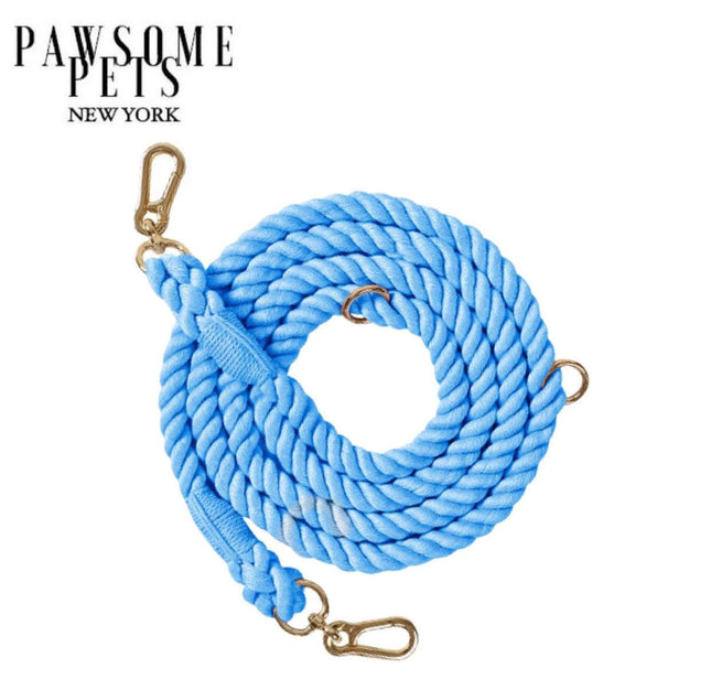 Hands Free Dog Rope Leash - Sky Blue
