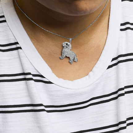 .925 Sterling Silver 1/3 Cttw Diamond  Labrador Retrie (I-J Color, I2-I3 Clarity