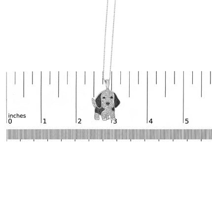 .925 Sterling Silver 1/4 Cttw Diamond Dog Pendant (I-J Color, I2-I3 Clarity)