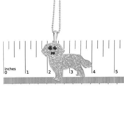 .925 Sterling Silver 1/3 Cttw Diamond  Labrador Retrie (I-J Color, I2-I3 Clarity