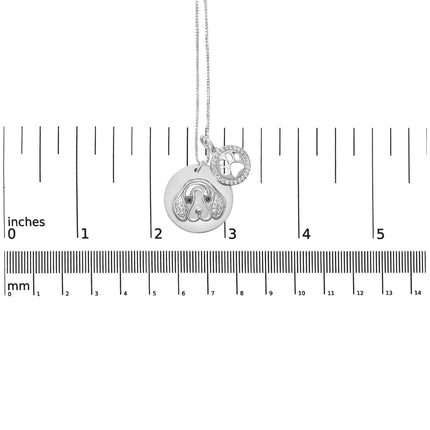 .925 Sterling Silver 1/5 Cttw Diamond Beagle Dog Medallion (I-J Color, I2