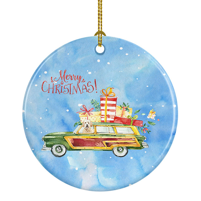 Merry Christmas Goldendoodle Ceramic Ornament