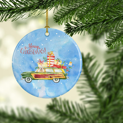 Merry Christmas Goldendoodle Ceramic Ornament