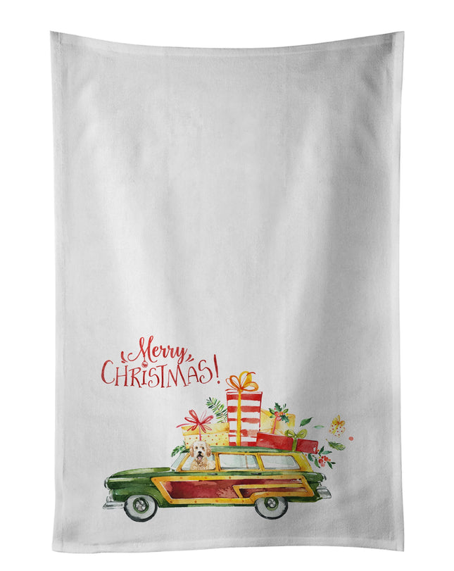 Merry Christmas Goldendoodle Kitchen Towel Set of 2