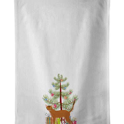 Red Abyssinian Cat Christmas Kitchen Towel Set of 2