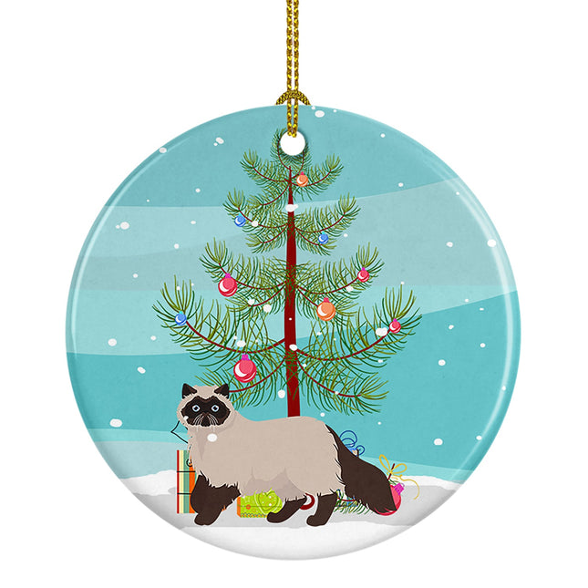 Colorpoint Persian Hymalayan Cat Christmas Ceramic Ornament