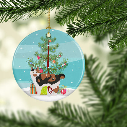 Cymric Cat Christmas Ceramic Ornament