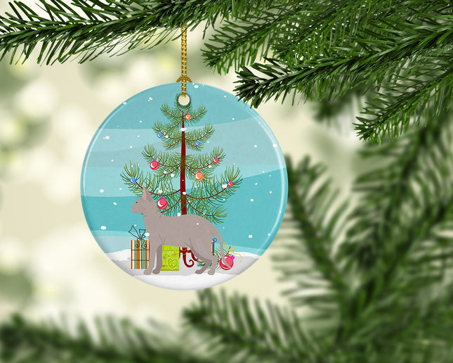 Don Sphynx Cat Christmas Ceramic Ornament