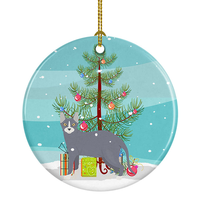 Don Sphynx Cat Christmas Ceramic Ornament