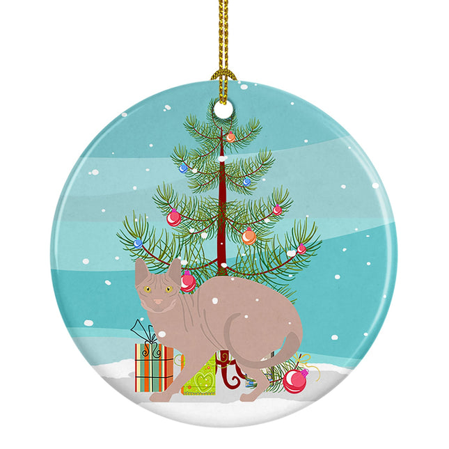Don Sphynx Cat Christmas Ceramic Ornament