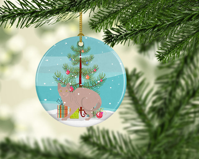 Don Sphynx Cat Christmas Ceramic Ornament