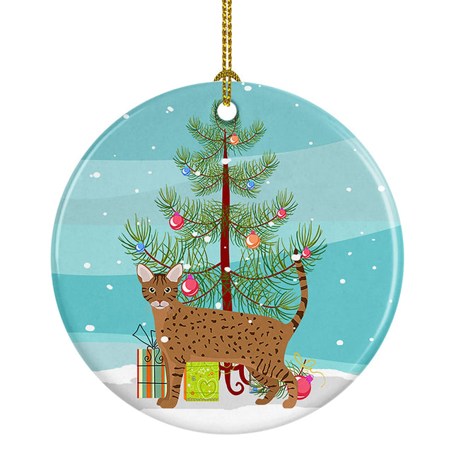 Ocicat Cat Christmas Ceramic Ornament