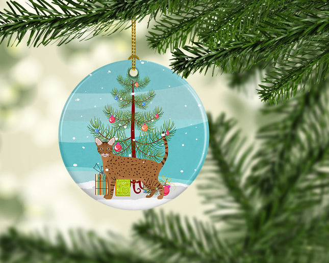 Ocicat Cat Christmas Ceramic Ornament