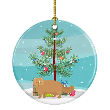 Persian Modern Cat Christmas Ceramic Ornament