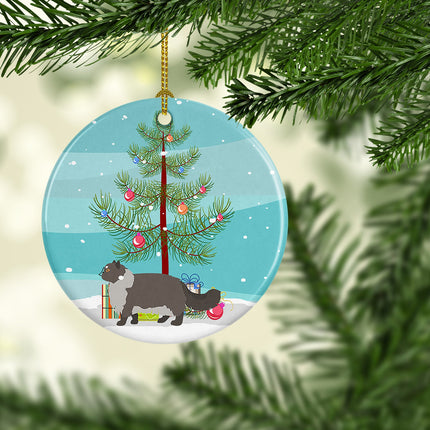 Persian Modern Cat Christmas Ceramic Ornament