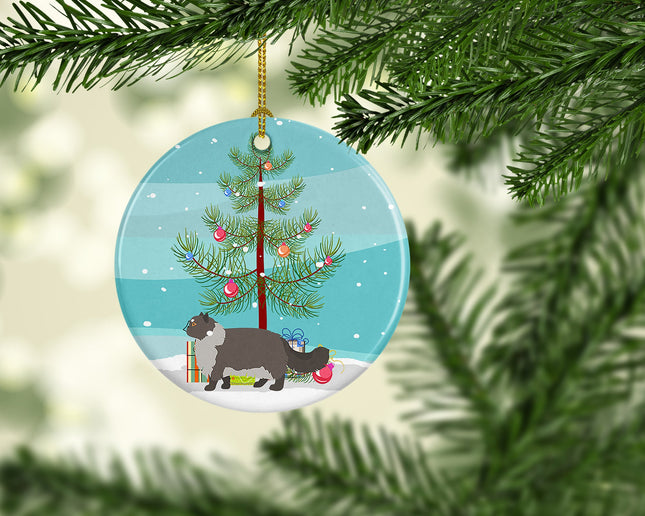 Persian Modern Cat Christmas Ceramic Ornament