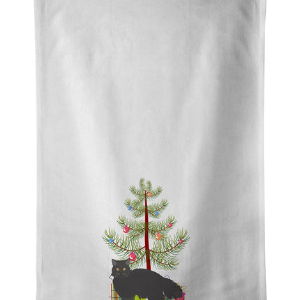 Black Persian Traditional Cat Christmas Kitchen Towel Set of 2