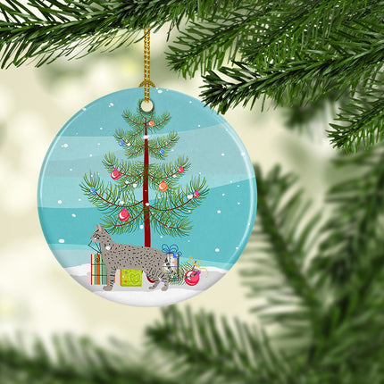 Safari Cat Christmas Ceramic Ornament