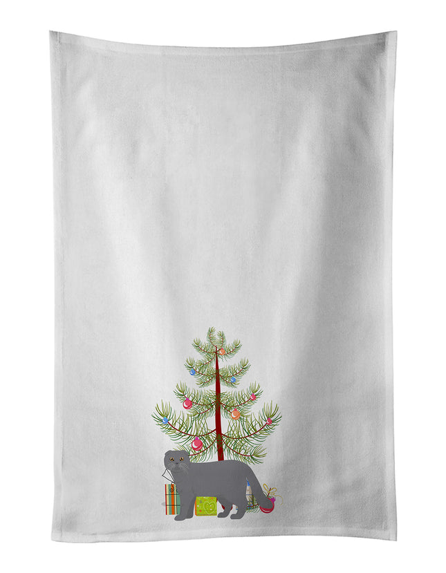 Scottish Fold Cat Christmas Kitchen Towel Set of 2