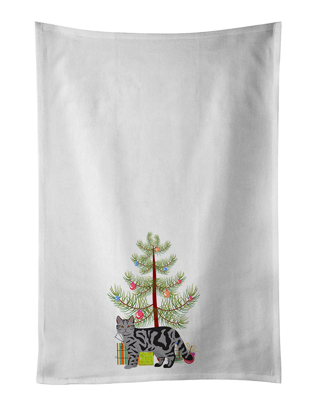 Scottish Straight Cat Christmas Kitchen Towel Set of 2