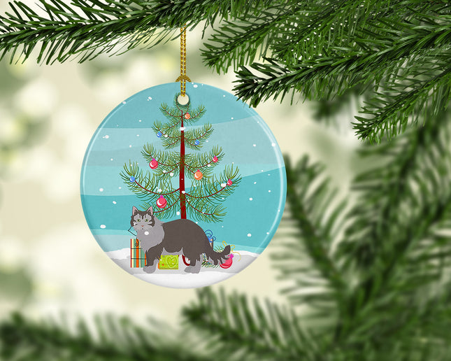 Siberian Forest Cat Christmas Ceramic Ornament