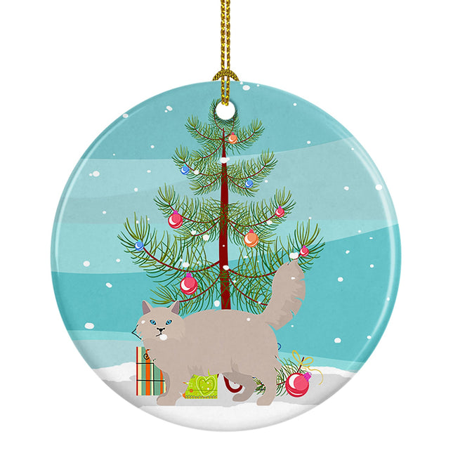 Siberian Forest Cat Christmas Ceramic Ornament