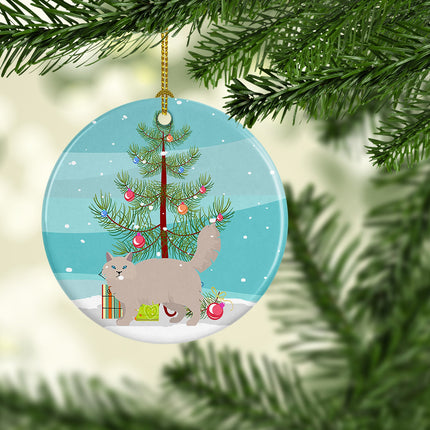 Siberian Forest Cat Christmas Ceramic Ornament