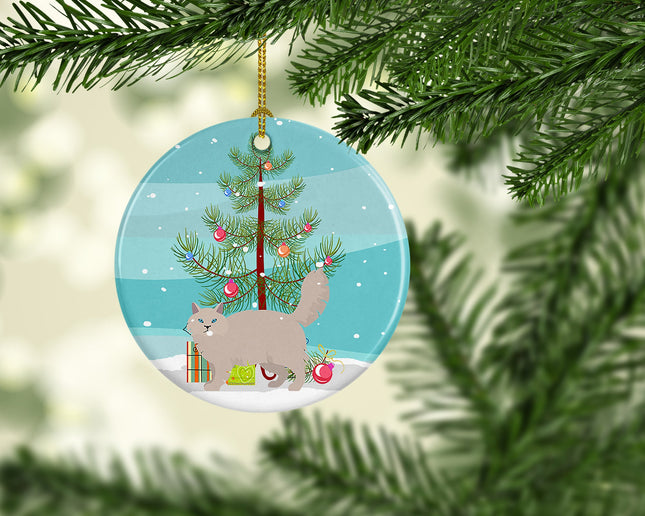 Siberian Forest Cat Christmas Ceramic Ornament